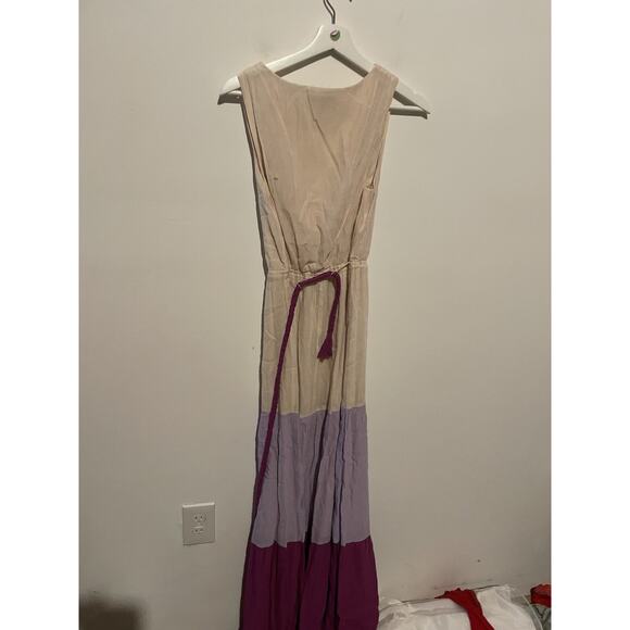 Flying Tomato Purple Lilac Cream Colorblock Maxi Dress sz Small - Picture 4 of 4
